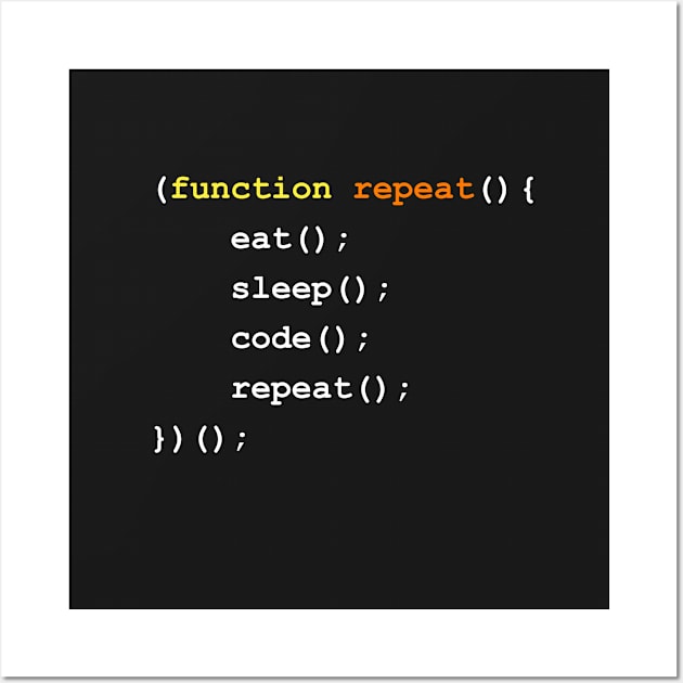 Function { Eat Sleep Code Repeat } Wall Art by misdememeor